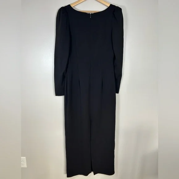 Badgley Mischka Black Long Sleeve Gown - Picture 6 of 15